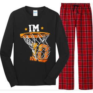 10th Birthday Basketball I'm 10 Birthday Party Long Sleeve Pajama Set