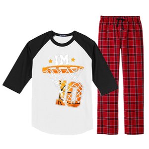 10th Birthday Basketball I'm 10 Birthday Party Raglan Sleeve Pajama Set