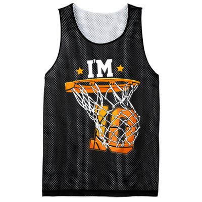 10th Birthday Basketball I'm 10 Birthday Party Mesh Reversible Basketball Jersey Tank
