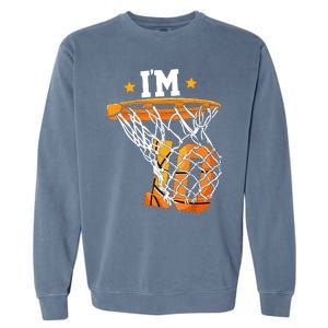 10th Birthday Basketball I'm 10 Birthday Party Garment-Dyed Sweatshirt