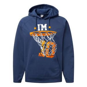 10th Birthday Basketball I'm 10 Birthday Party Performance Fleece Hoodie