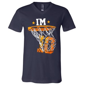 10th Birthday Basketball I'm 10 Birthday Party V-Neck T-Shirt