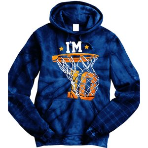 10th Birthday Basketball I'm 10 Birthday Party Tie Dye Hoodie