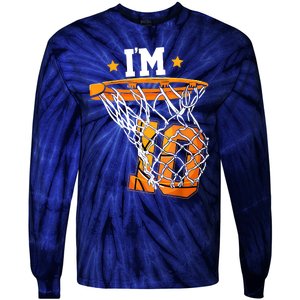 10th Birthday Basketball I'm 10 Birthday Party Tie-Dye Long Sleeve Shirt