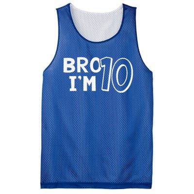 10th Birthday Bro I’m 10 Year Old Ten Tenth Party Mesh Reversible Basketball Jersey Tank