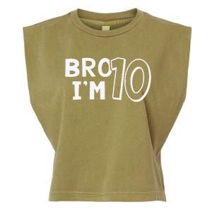 10th Birthday Bro I’m 10 Year Old Ten Tenth Party Garment-Dyed Women's Muscle Tee