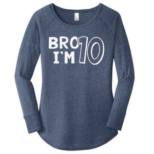 10th Birthday Bro I’m 10 Year Old Ten Tenth Party Women's Perfect Tri Tunic Long Sleeve Shirt