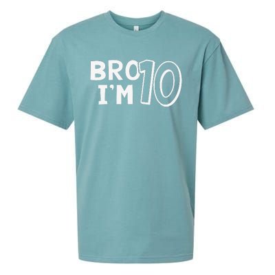 10th Birthday Bro I’m 10 Year Old Ten Tenth Party Sueded Cloud Jersey T-Shirt