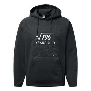 14 Birthday Boy Men Son Him Girl Funny Math 14th Birthday Performance Fleece Hoodie