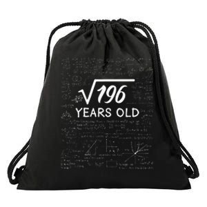 14 Birthday Boy Men Son Him Girl Funny Math 14th Birthday Drawstring Bag