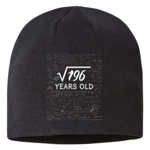 14 Birthday Boy Men Son Him Girl Funny Math 14th Birthday Sustainable Beanie