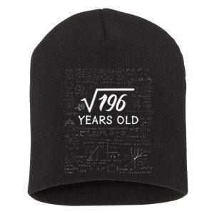 14 Birthday Boy Men Son Him Girl Funny Math 14th Birthday Short Acrylic Beanie