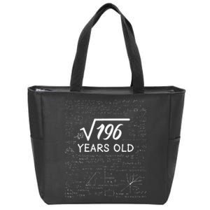 14 Birthday Boy Men Son Him Girl Funny Math 14th Birthday Zip Tote Bag