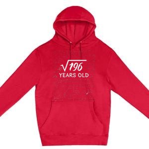 14 Birthday Boy Men Son Him Girl Funny Math 14th Birthday Premium Pullover Hoodie