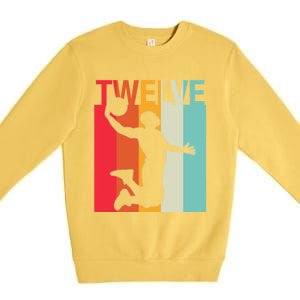 12th Birthday Basketball Two Year Old Birthday Gift Premium Crewneck Sweatshirt