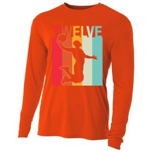 12th Birthday Basketball Two Year Old Birthday Gift Cooling Performance Long Sleeve Crew