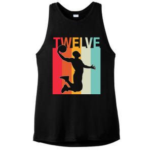 12th Birthday Basketball Two Year Old Birthday Gift Ladies PosiCharge Tri-Blend Wicking Tank