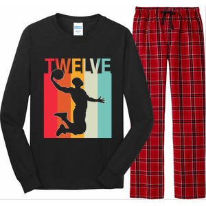 12th Birthday Basketball Two Year Old Birthday Gift Long Sleeve Pajama Set