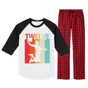 12th Birthday Basketball Two Year Old Birthday Gift Raglan Sleeve Pajama Set