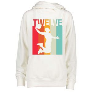 12th Birthday Basketball Two Year Old Birthday Gift Womens Funnel Neck Pullover Hood