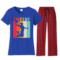 12th Birthday Basketball Two Year Old Birthday Gift Women's Flannel Pajama Set