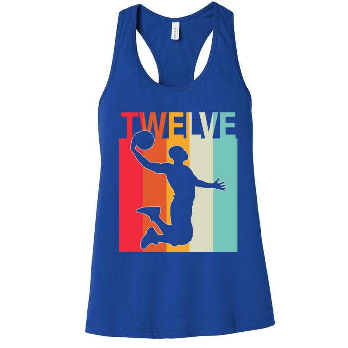 12th Birthday Basketball Two Year Old Birthday Gift Women's Racerback Tank