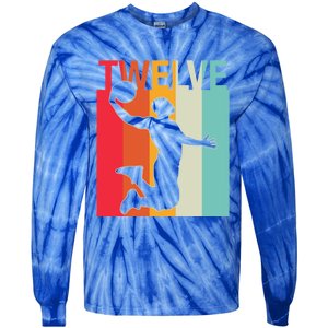 12th Birthday Basketball Two Year Old Birthday Gift Tie-Dye Long Sleeve Shirt