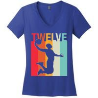 12th Birthday Basketball Two Year Old Birthday Gift Women's V-Neck T-Shirt