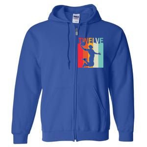 12th Birthday Basketball Two Year Old Birthday Gift Full Zip Hoodie