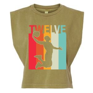 12th Birthday Basketball Two Year Old Birthday Gift Garment-Dyed Women's Muscle Tee