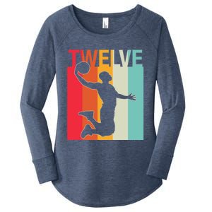 12th Birthday Basketball Two Year Old Birthday Gift Women's Perfect Tri Tunic Long Sleeve Shirt