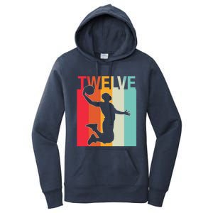 12th Birthday Basketball Two Year Old Birthday Gift Women's Pullover Hoodie