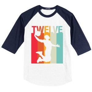 12th Birthday Basketball Two Year Old Birthday Gift Baseball Sleeve Shirt