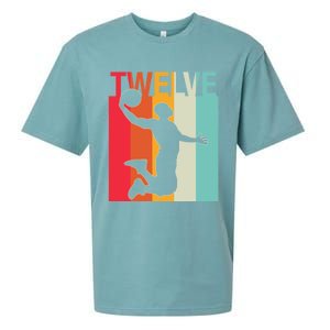 12th Birthday Basketball Two Year Old Birthday Gift Sueded Cloud Jersey T-Shirt