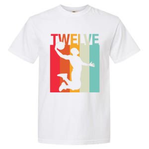 12th Birthday Basketball Two Year Old Birthday Gift Garment-Dyed Heavyweight T-Shirt