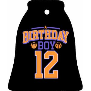 12th Birthday Boy Basketball Lover 12 Years Old Bday Ceramic Bell Ornament