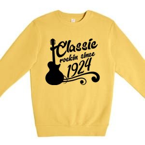 100th Birthday Classic Rockin Since 1924 Premium Crewneck Sweatshirt