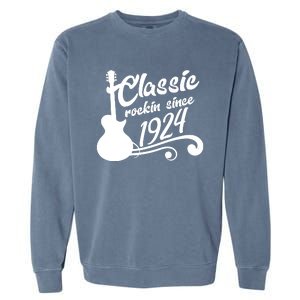 100th Birthday Classic Rockin Since 1924 Garment-Dyed Sweatshirt