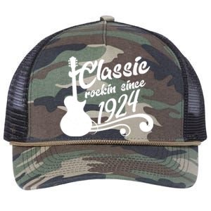 100th Birthday Classic Rockin Since 1924 Retro Rope Trucker Hat Cap