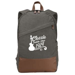 100th Birthday Classic Rockin Since 1924 Cotton Canvas Backpack