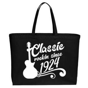 100th Birthday Classic Rockin Since 1924 Cotton Canvas Jumbo Tote