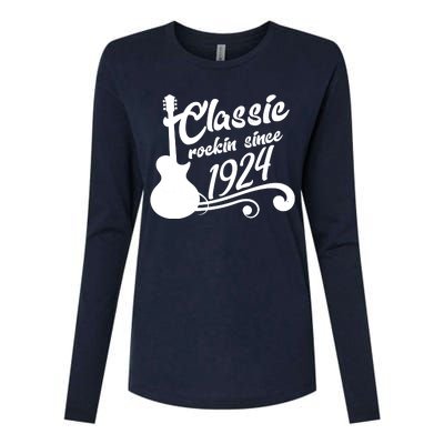 100th Birthday Classic Rockin Since 1924 Womens Cotton Relaxed Long Sleeve T-Shirt