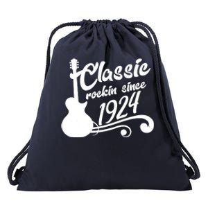 100th Birthday Classic Rockin Since 1924 Drawstring Bag