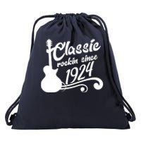 100th Birthday Classic Rockin Since 1924 Drawstring Bag