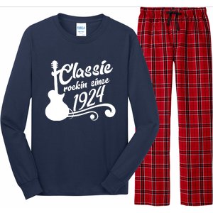 100th Birthday Classic Rockin Since 1924 Long Sleeve Pajama Set