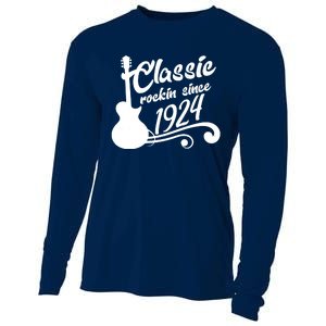 100th Birthday Classic Rockin Since 1924 Cooling Performance Long Sleeve Crew