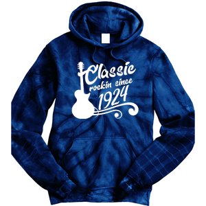 100th Birthday Classic Rockin Since 1924 Tie Dye Hoodie