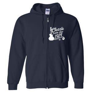 100th Birthday Classic Rockin Since 1924 Full Zip Hoodie