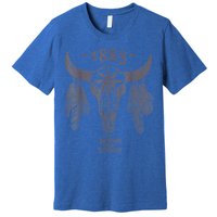1883 Boho Cow Skull Cute Country Western Yellow Stone Premium T-Shirt