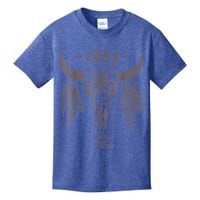 1883 Boho Cow Skull Cute Country Western Yellow Stone Kids T-Shirt